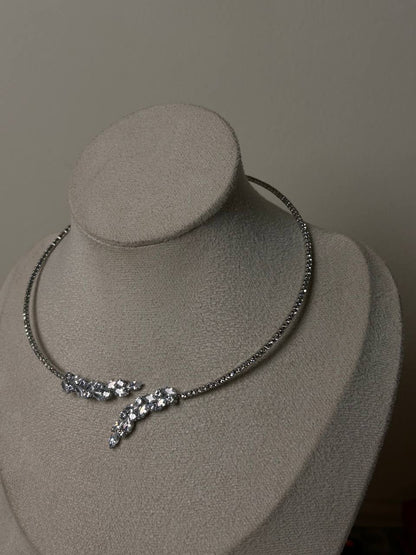 Luminous Crystal Feather Choker