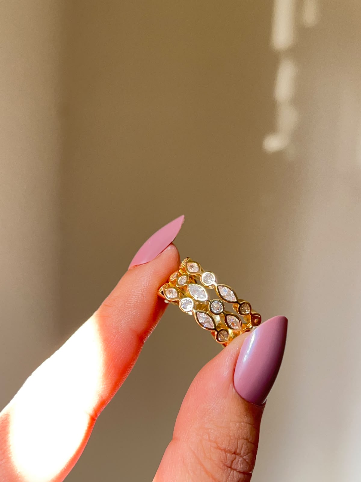 Triple Band Zircon Ring