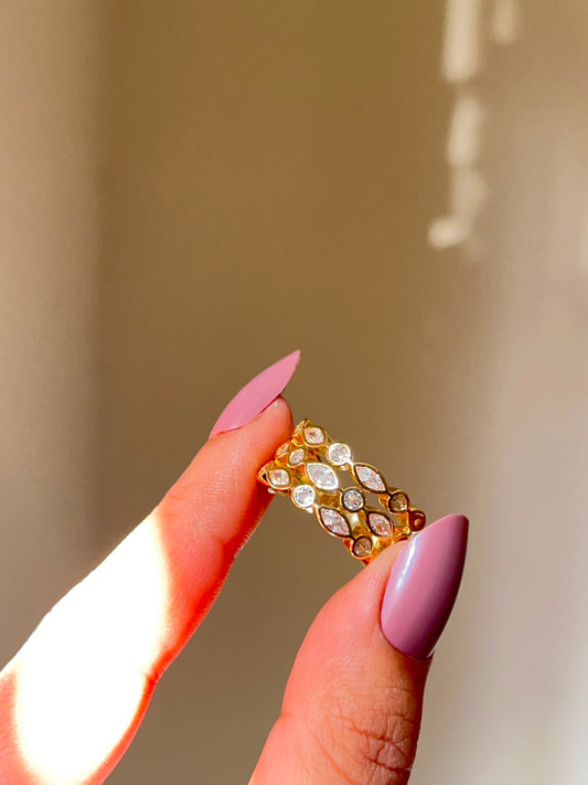 Triple Band Zircon Ring