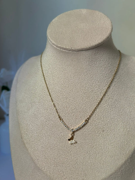 Sparkling Butterfly Chevron Necklace