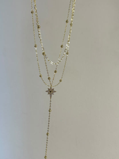 Multi-Layer Starburst Y-Necklace