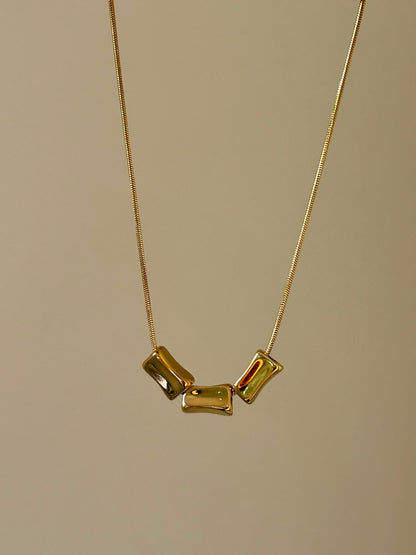 Golden Molten Tube Necklace