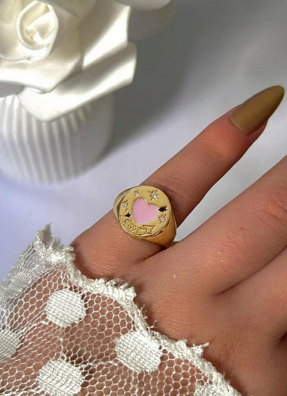 Pinky Love Signet Ring