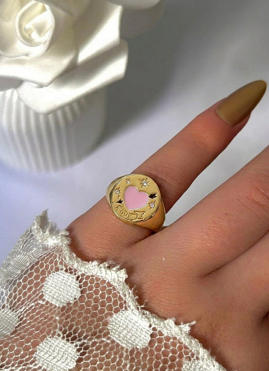 Pinky Love Signet Ring