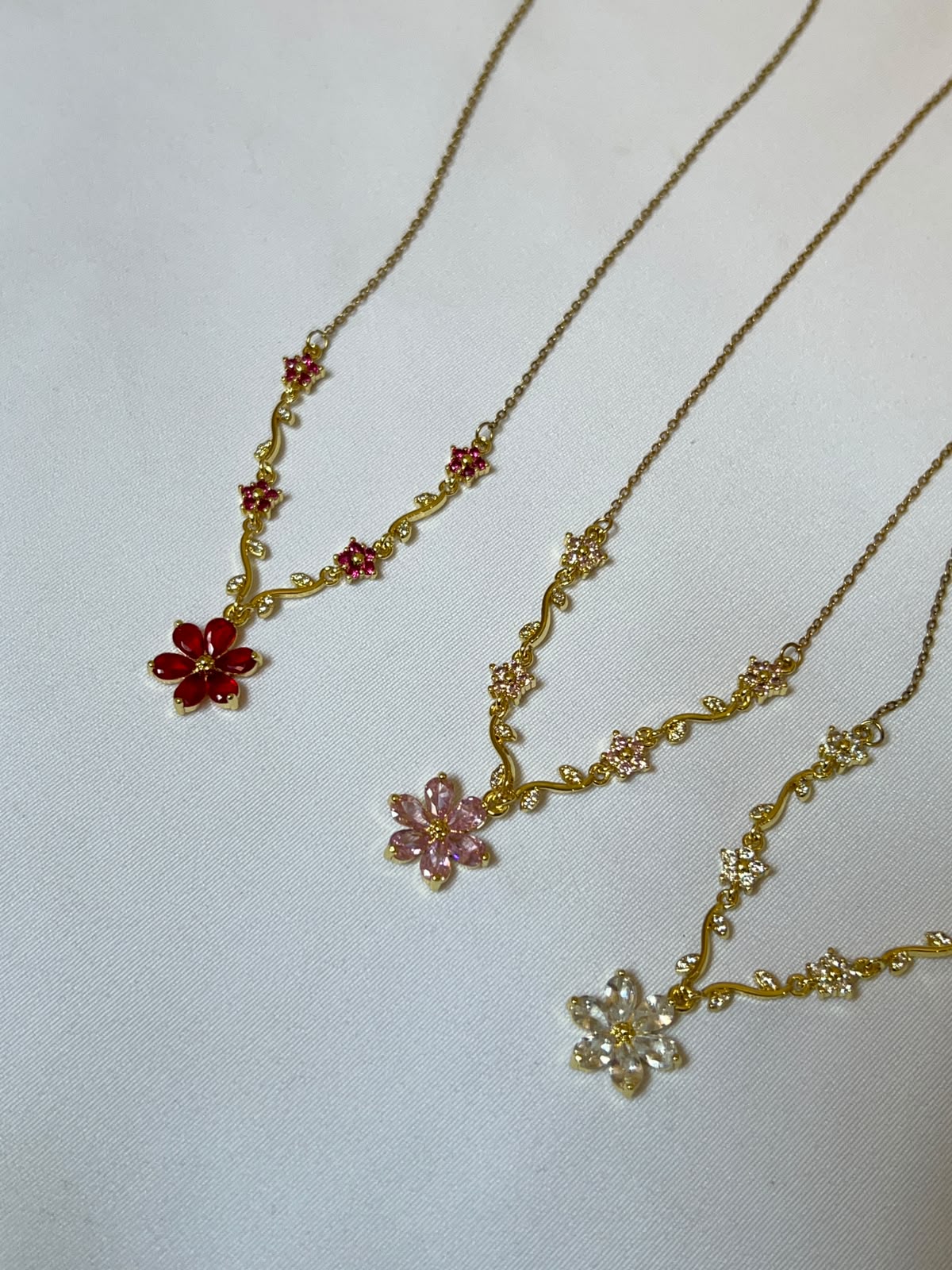 Floral Vine Crystal Necklace