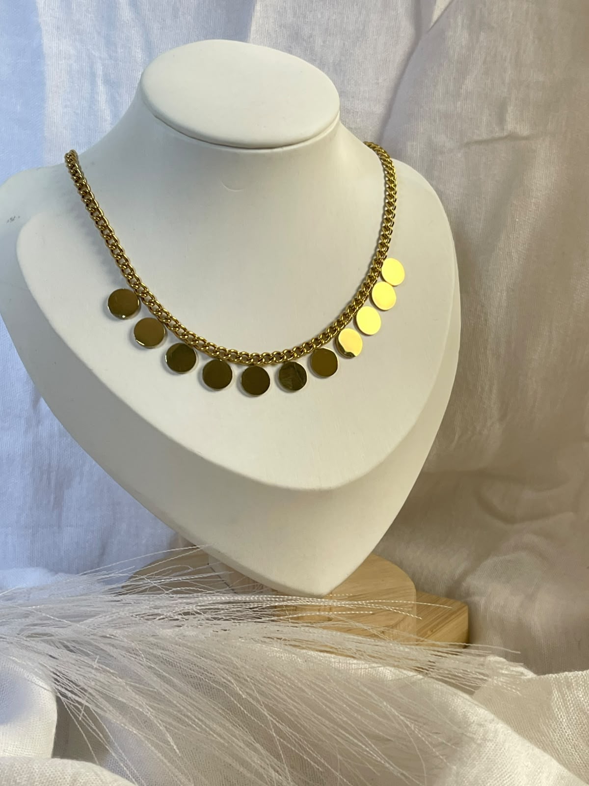 Golden Coin Fringe Chain Necklace