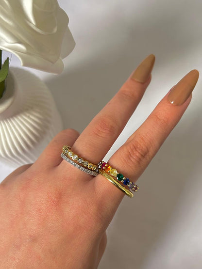Rainbow Stack Capsule Ring
