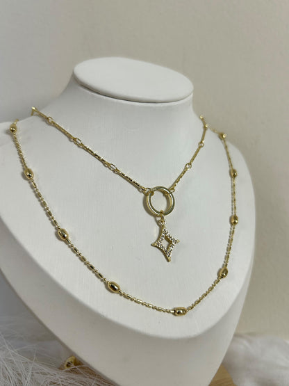 Layered Star Pendant Necklace