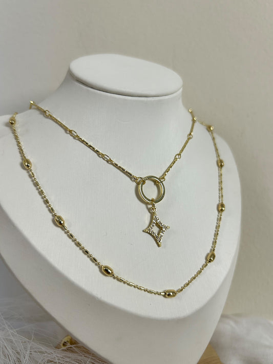 Layered Star Pendant Necklace