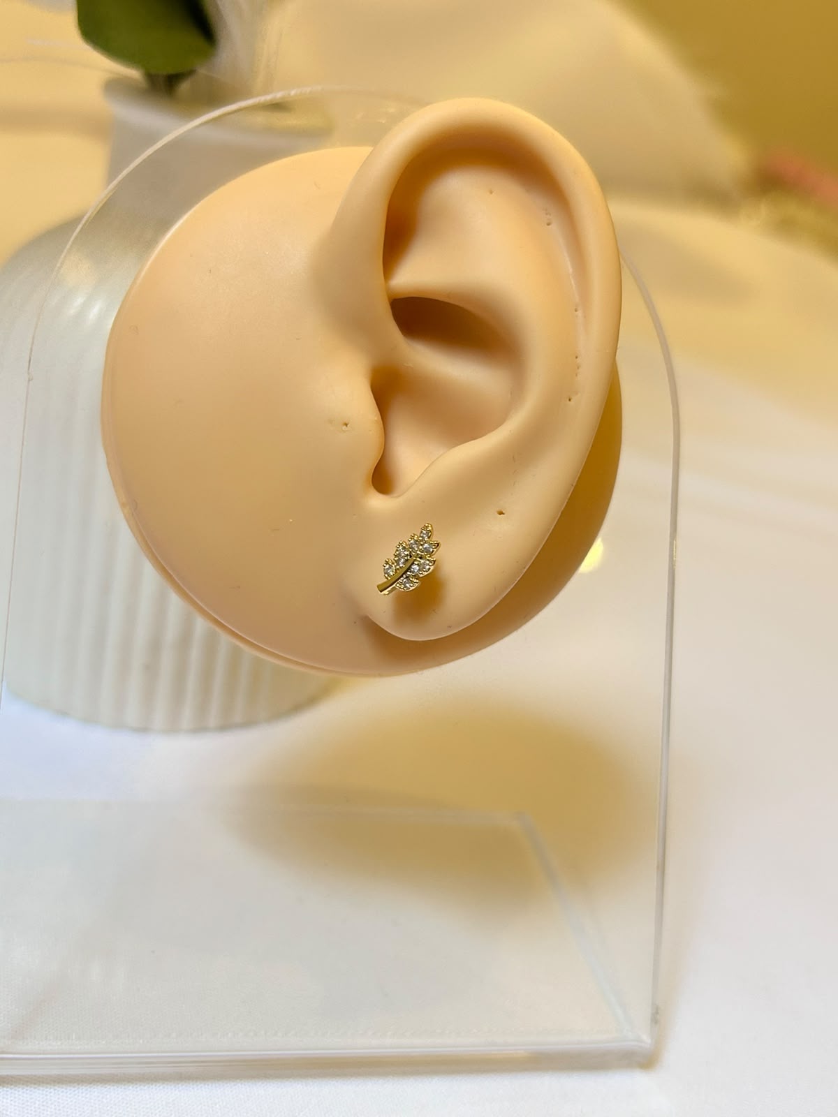 Pavé Crystal Leaf Piercing
