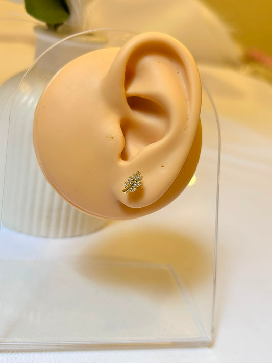 Pavé Crystal Leaf Piercing
