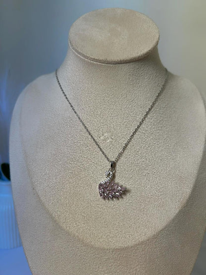Pink Swan Shimmer Necklace