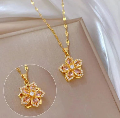 Princess Rapunzel Spinning Flower Necklace