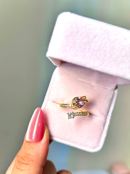 Golden Tulip Cuff Ring