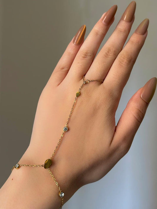 Gilded Leaf Hand Chain