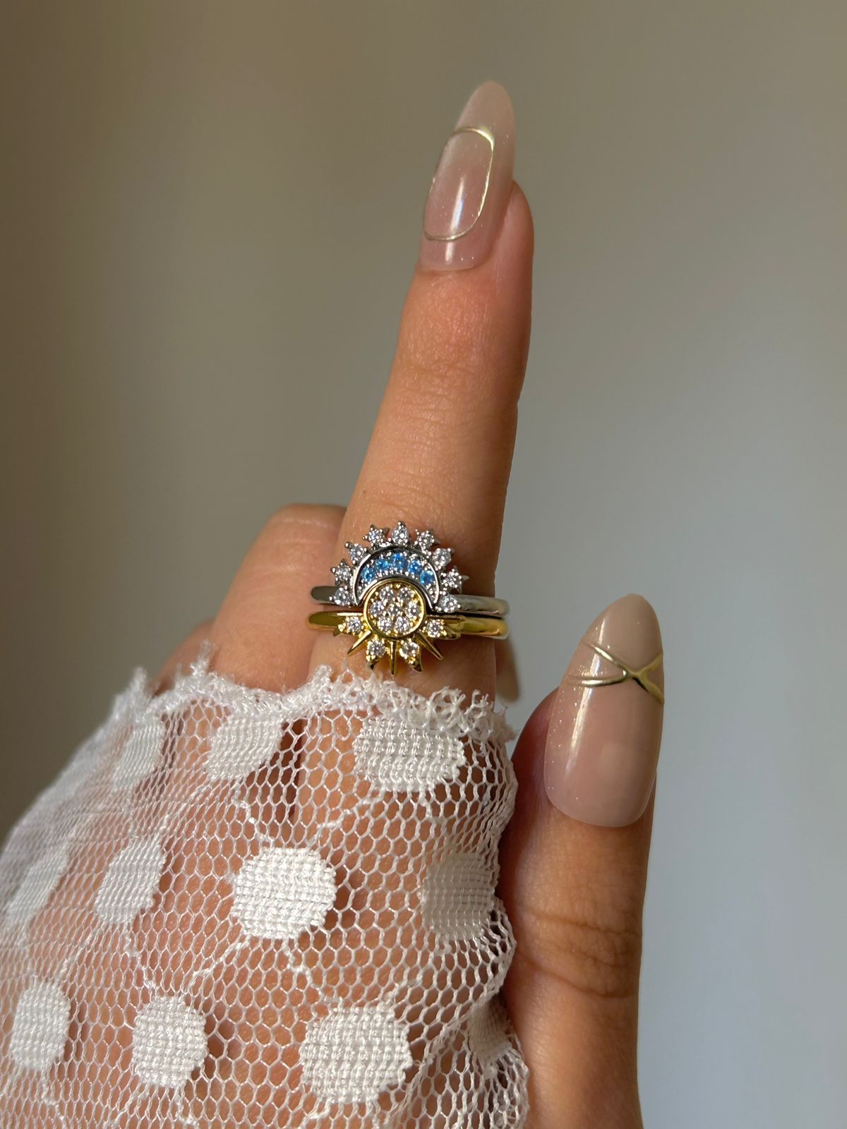 Sun & Moon Ring Set