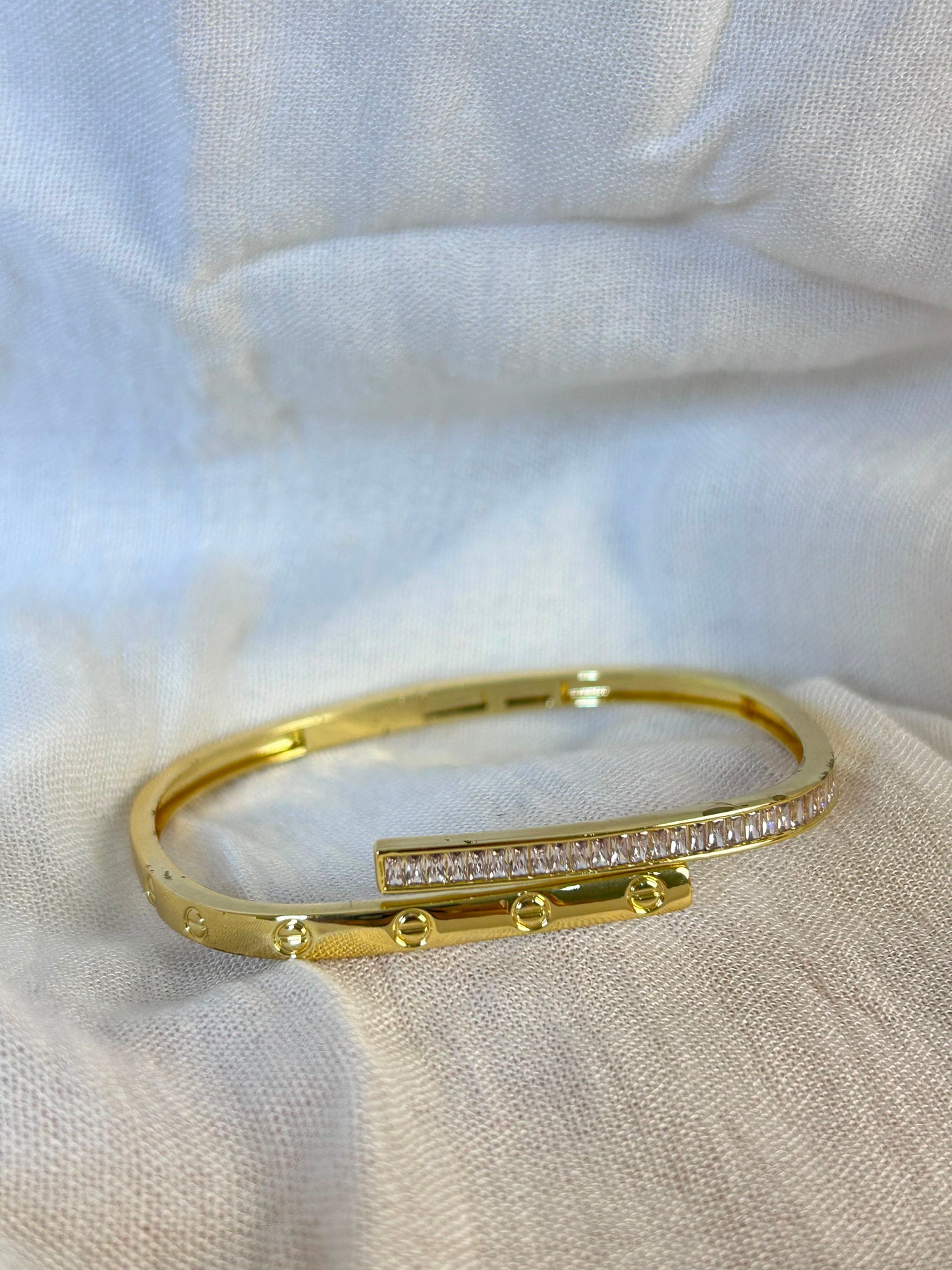 Baguette Crystal Cross Bangle