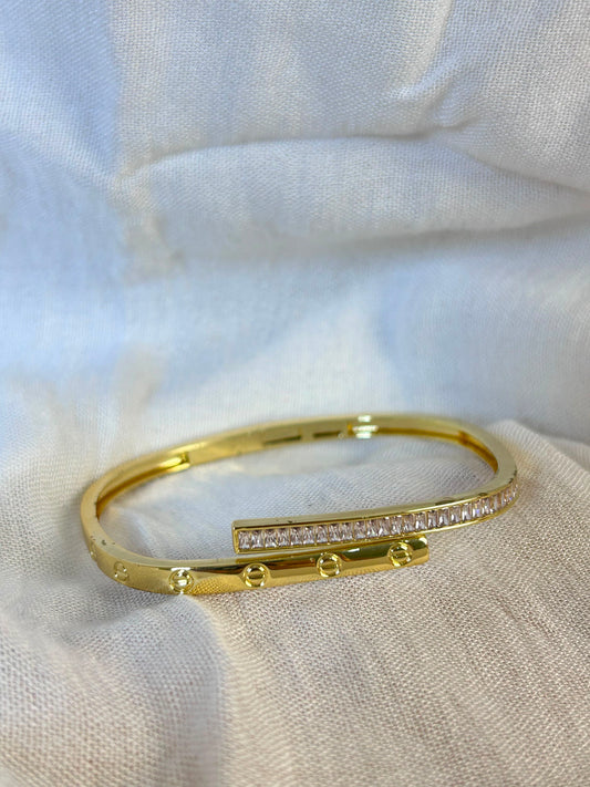 Baguette Crystal Cross Bangle