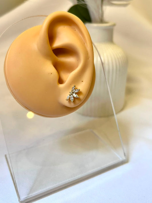 Botanical Marquise Leaf Cluster Piercing