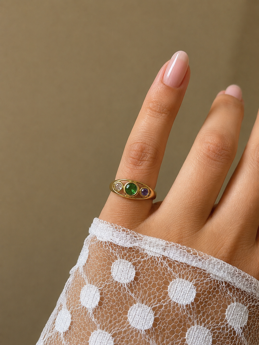 Vibrant Trio Pinky Ring
