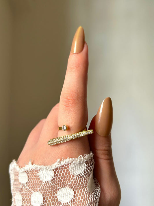 Modern Pave Wrap Ring