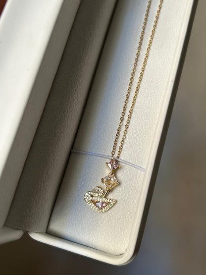 Graceful Swan Crystal Necklace
