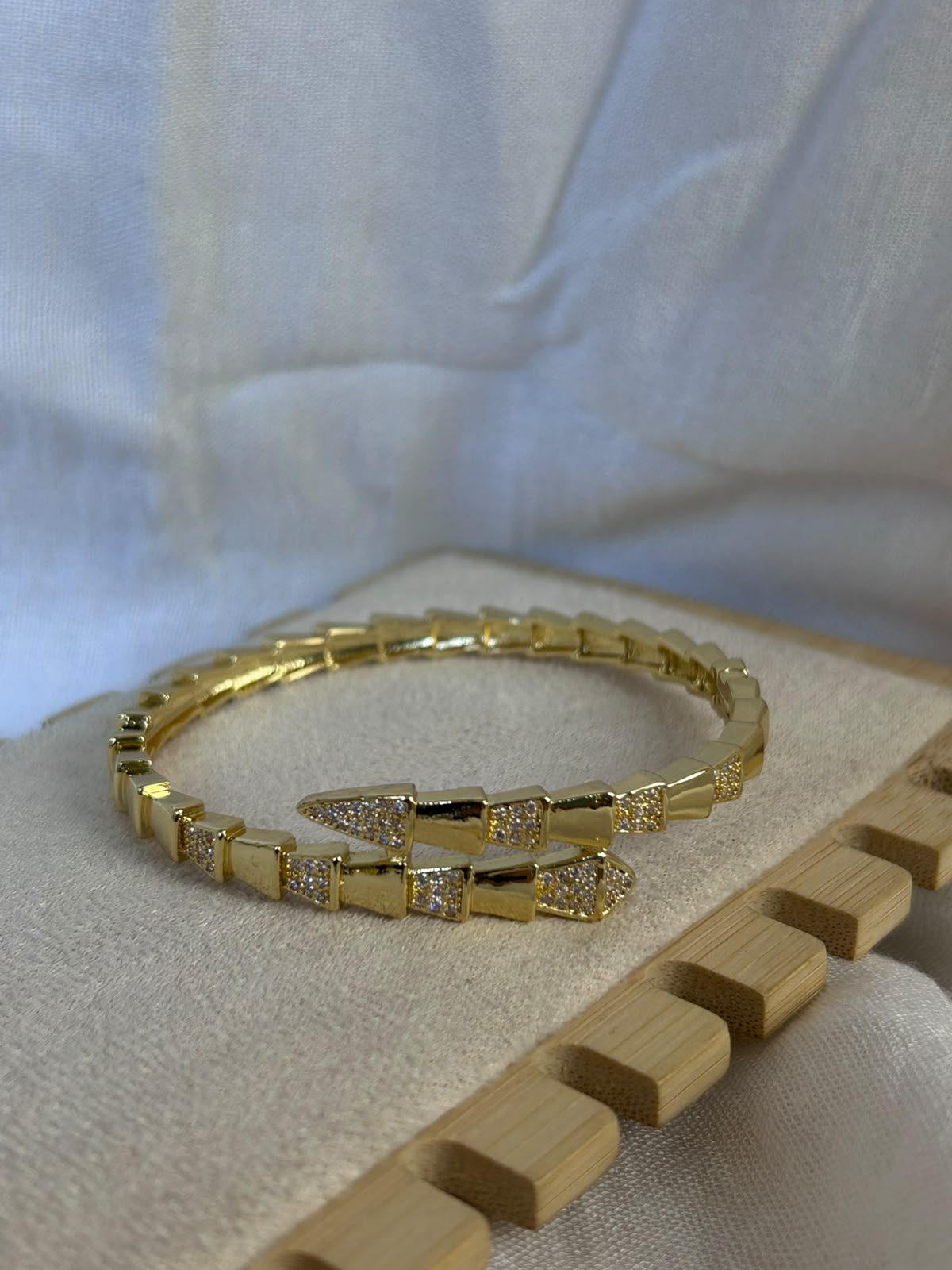 Pave Snake Scale Bangle