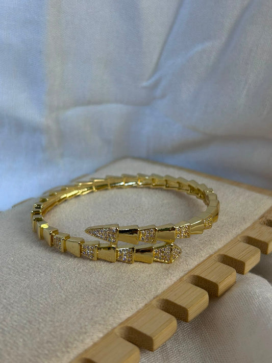 Pave Snake Scale Bangle