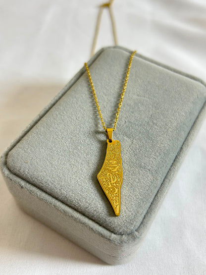 Palestine Map Heritage Necklace