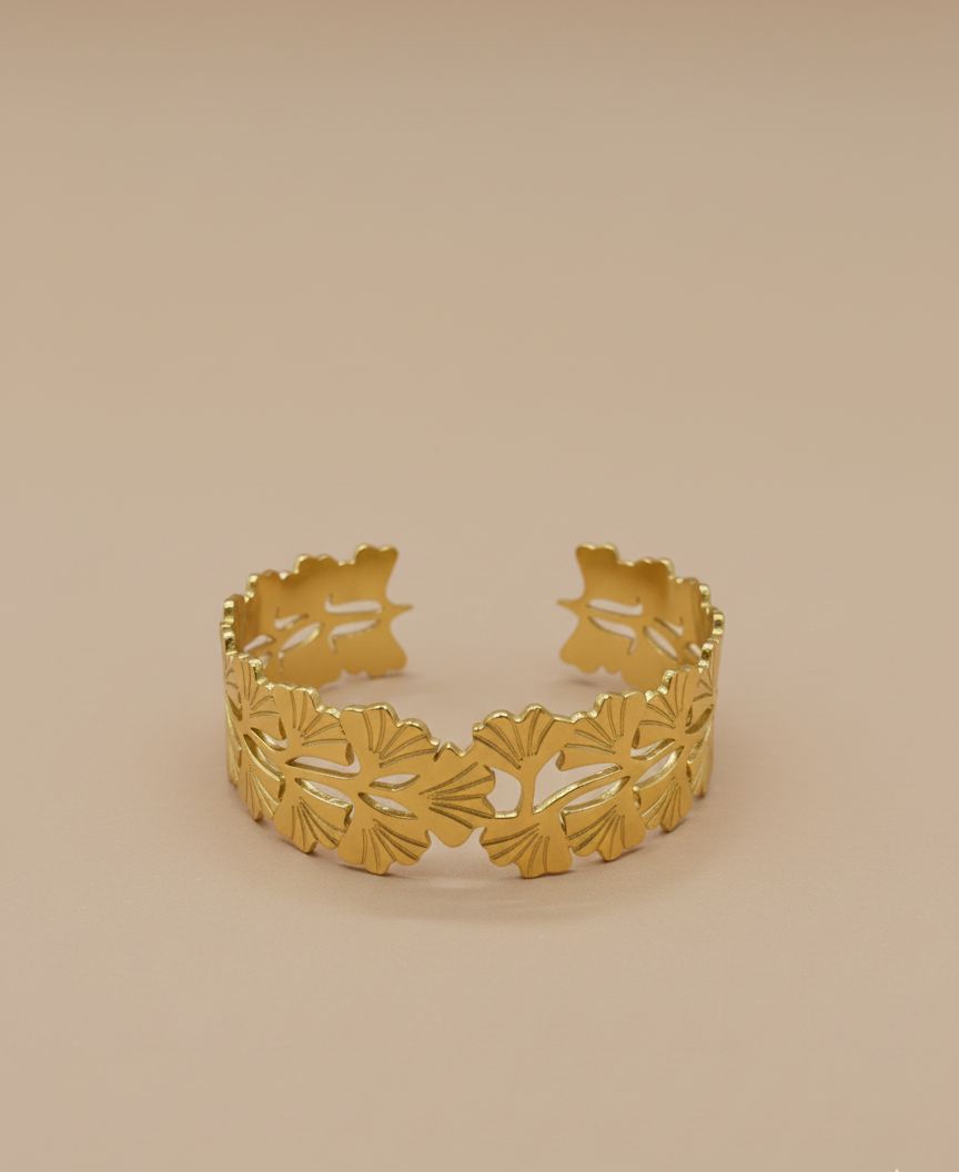 Golden Ginkgo Leaf Cuff