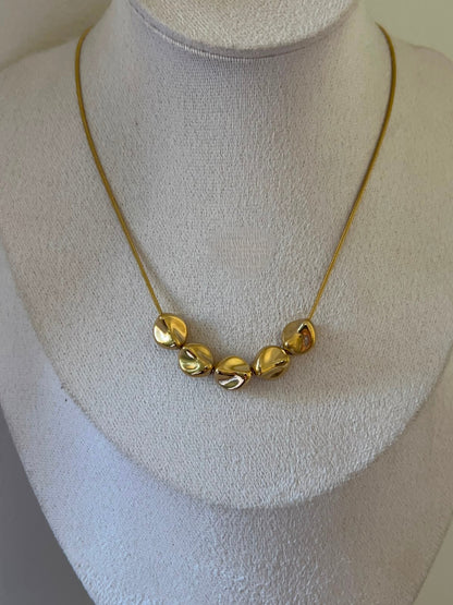 Golden Organic Bead Necklace
