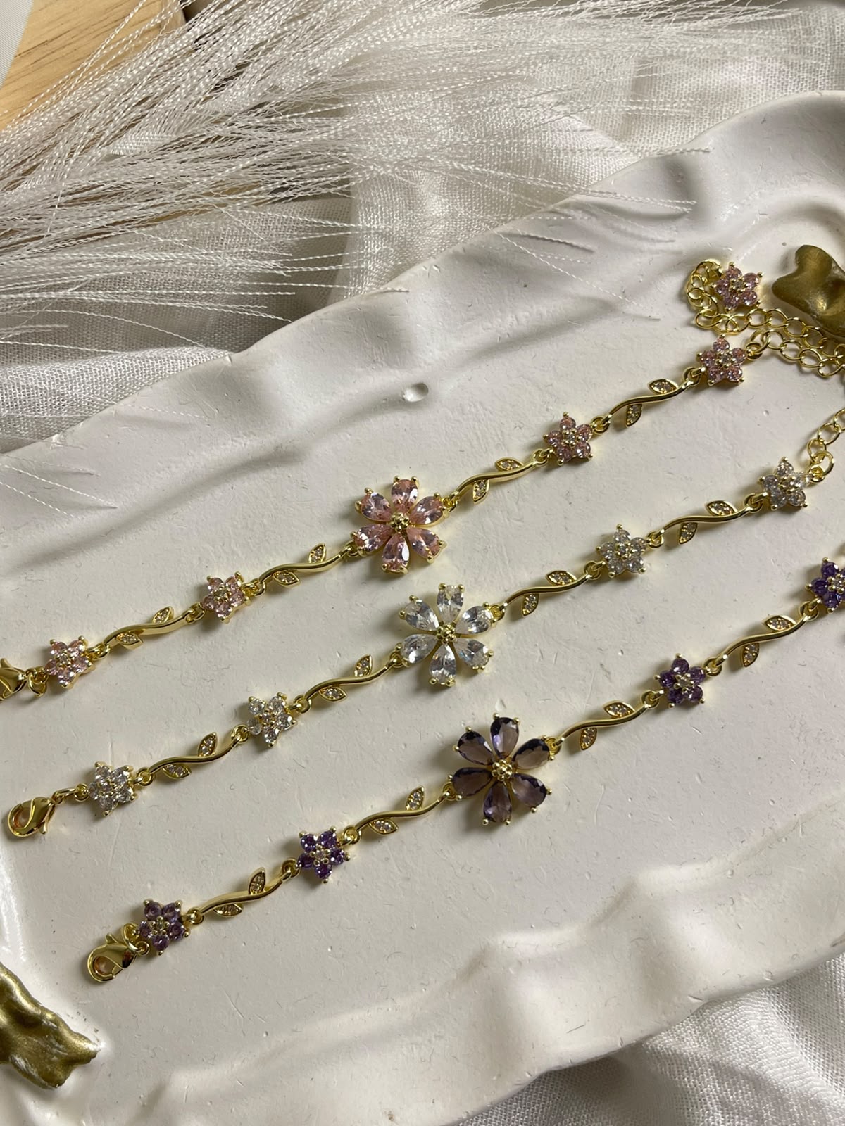 Sparkling Floral Vine Bracelet