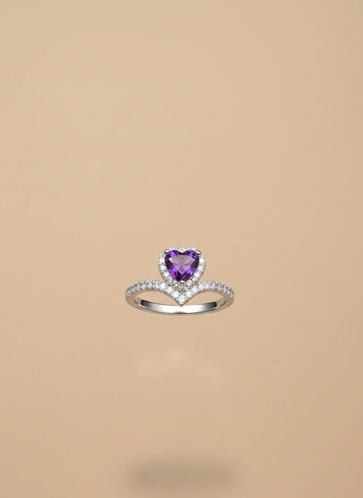 Royal Amethyst Halo Ring