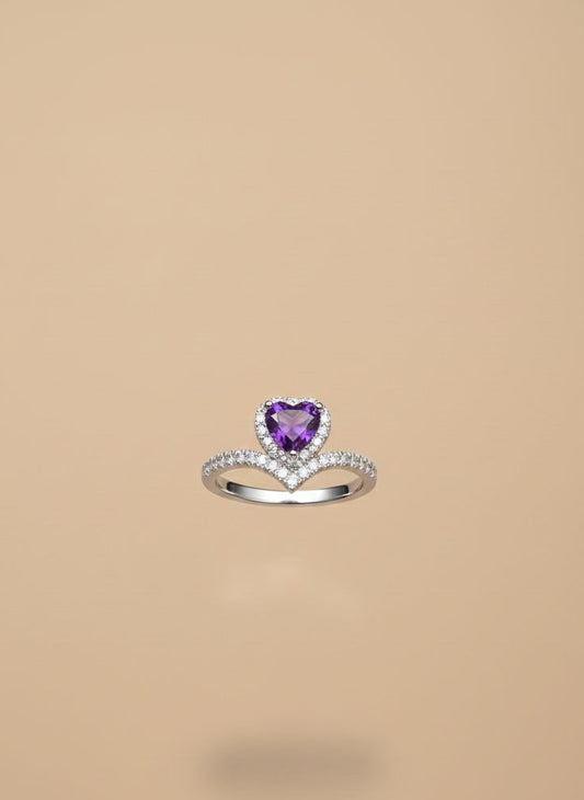 Royal Amethyst Halo Ring