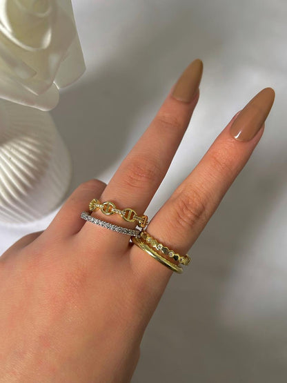 Gilded Link Capsule Ring