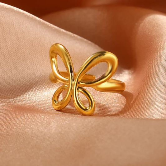 Golden Butterfly Statement Ring