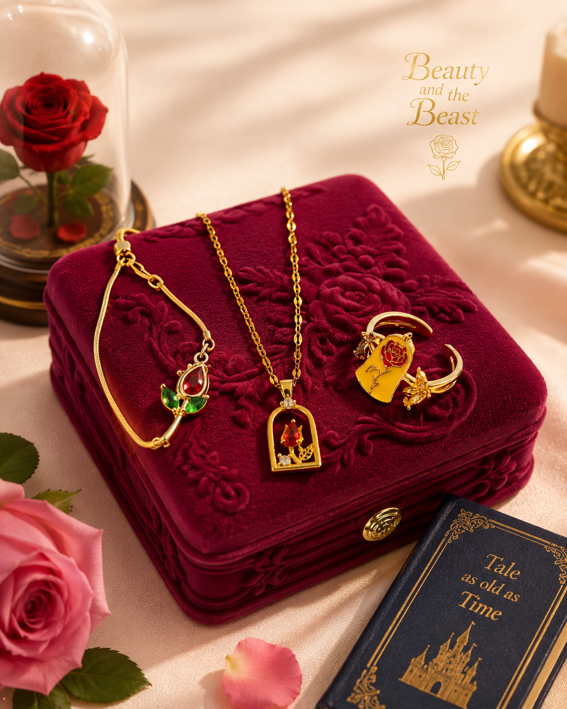 Belle Enchanted Rose Set