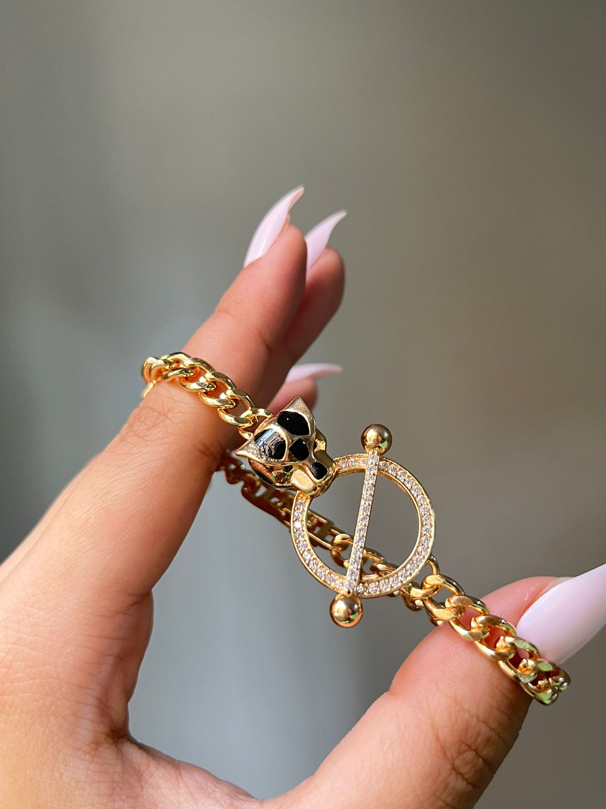 Platinum Panther Head Bracelet