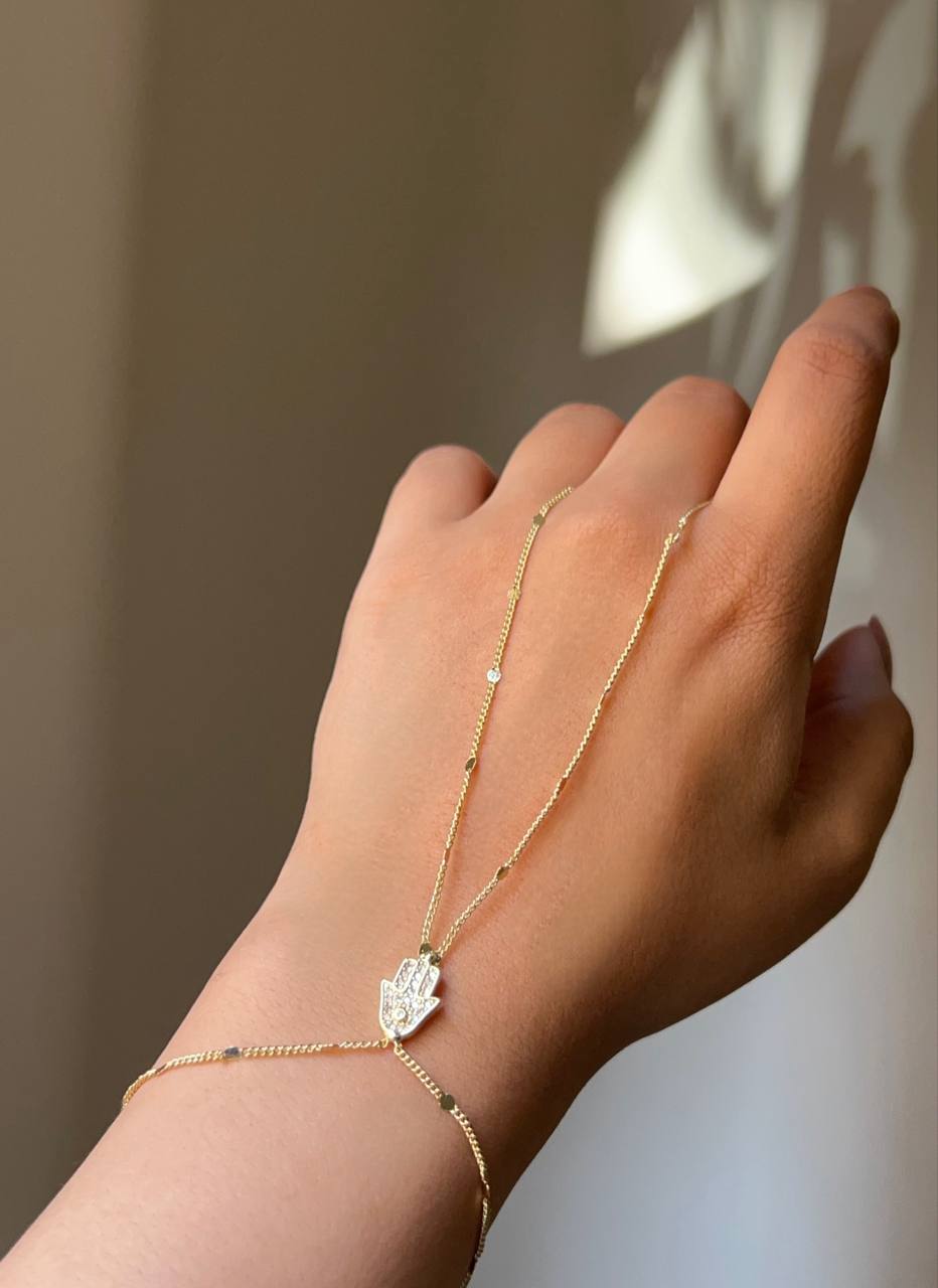Zircon Hamsa Hand Chain