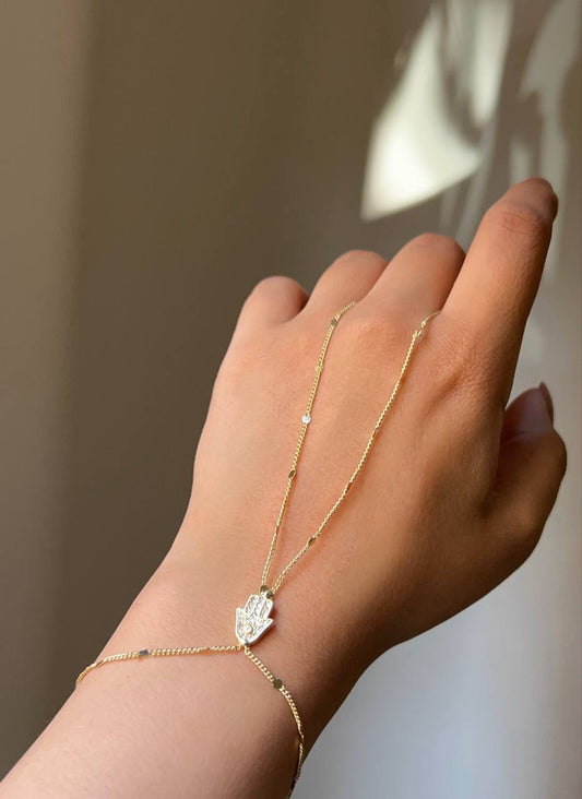 Zircon Hamsa Hand Chain