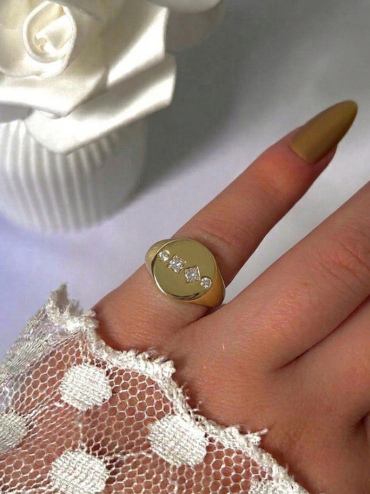 Geometric Glow Pinky Ring