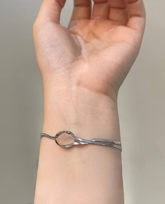 Silver Snake Knot Bracelet