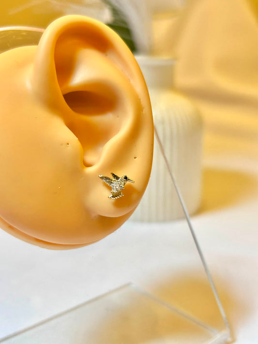 Dainty Crystal Hummingbird Piercing