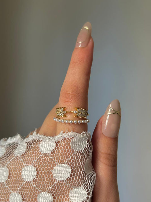 Pearl and Crystal Ring