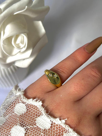 Celestial Duo Star Pinky Ring