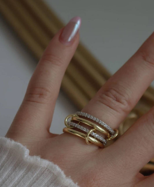 Linked Pave Ring