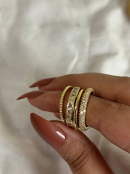 Multi-Layer Zircon Band Ring