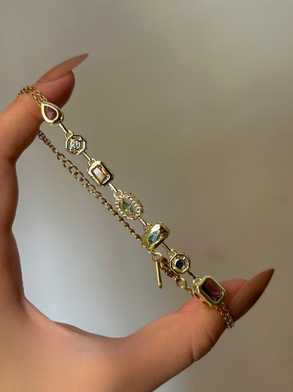 Charming Colorful Gem Bracelet