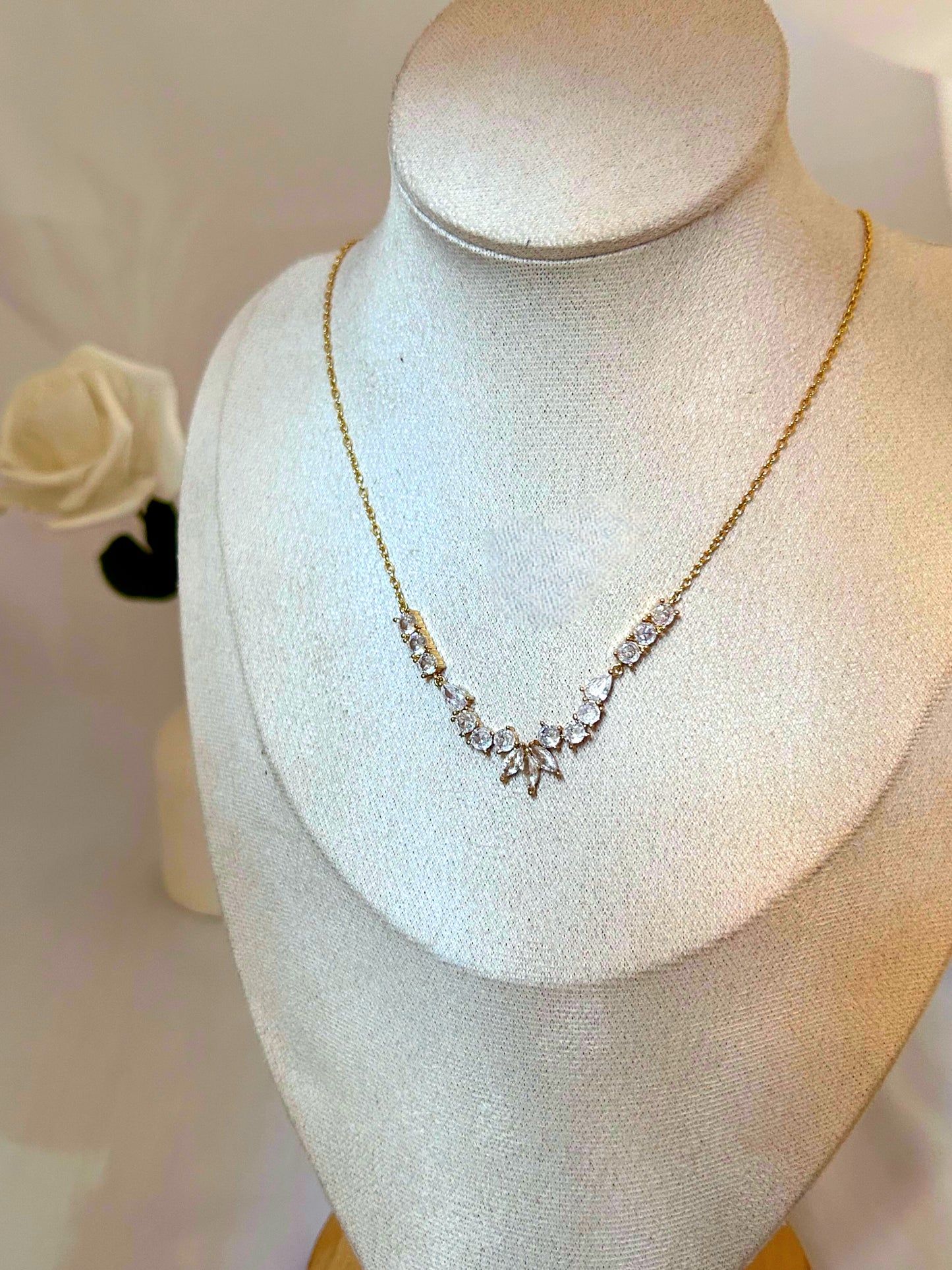 Radiant Zircon Cluster Necklace