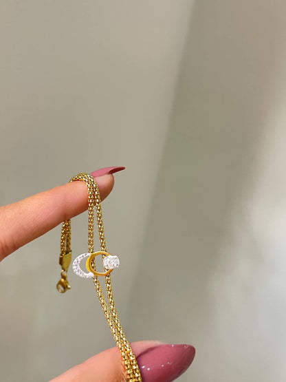 Golden Interlock Mesh Bracelet